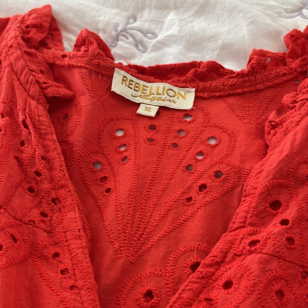 Red Eyelet Dress - Picture 7 of 7